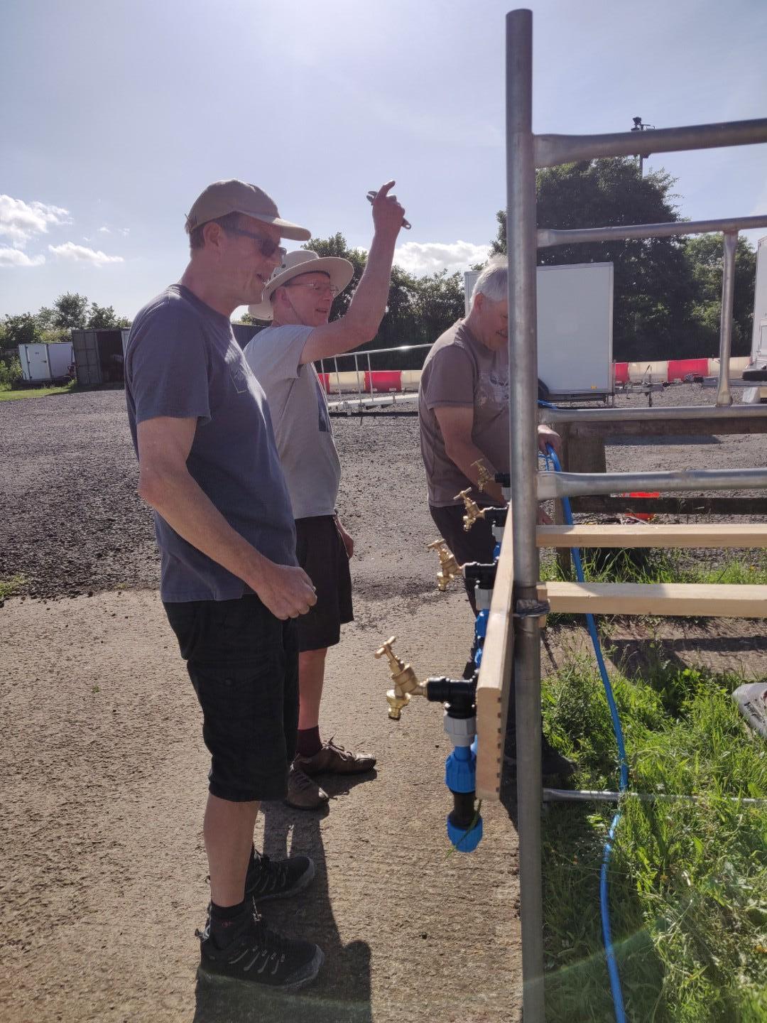 Setting up the water stations
